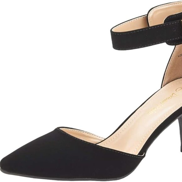 DREAM PAIRS Kitten Heel Low Heel for Women Closed Pointed Toe Pumps - Picture 3 of 3